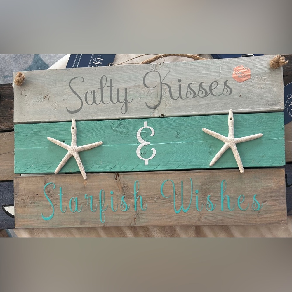 Coastal Starfish Wall Decor - Teal and Tan